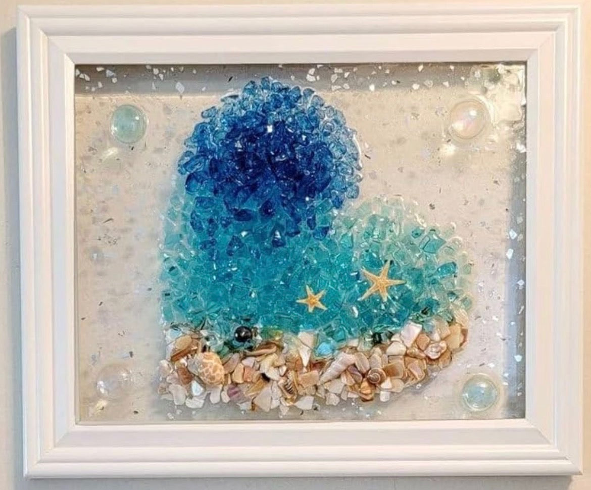 Crushed Glass Epoxy Art Class, Monday March 16th from 6-8pm