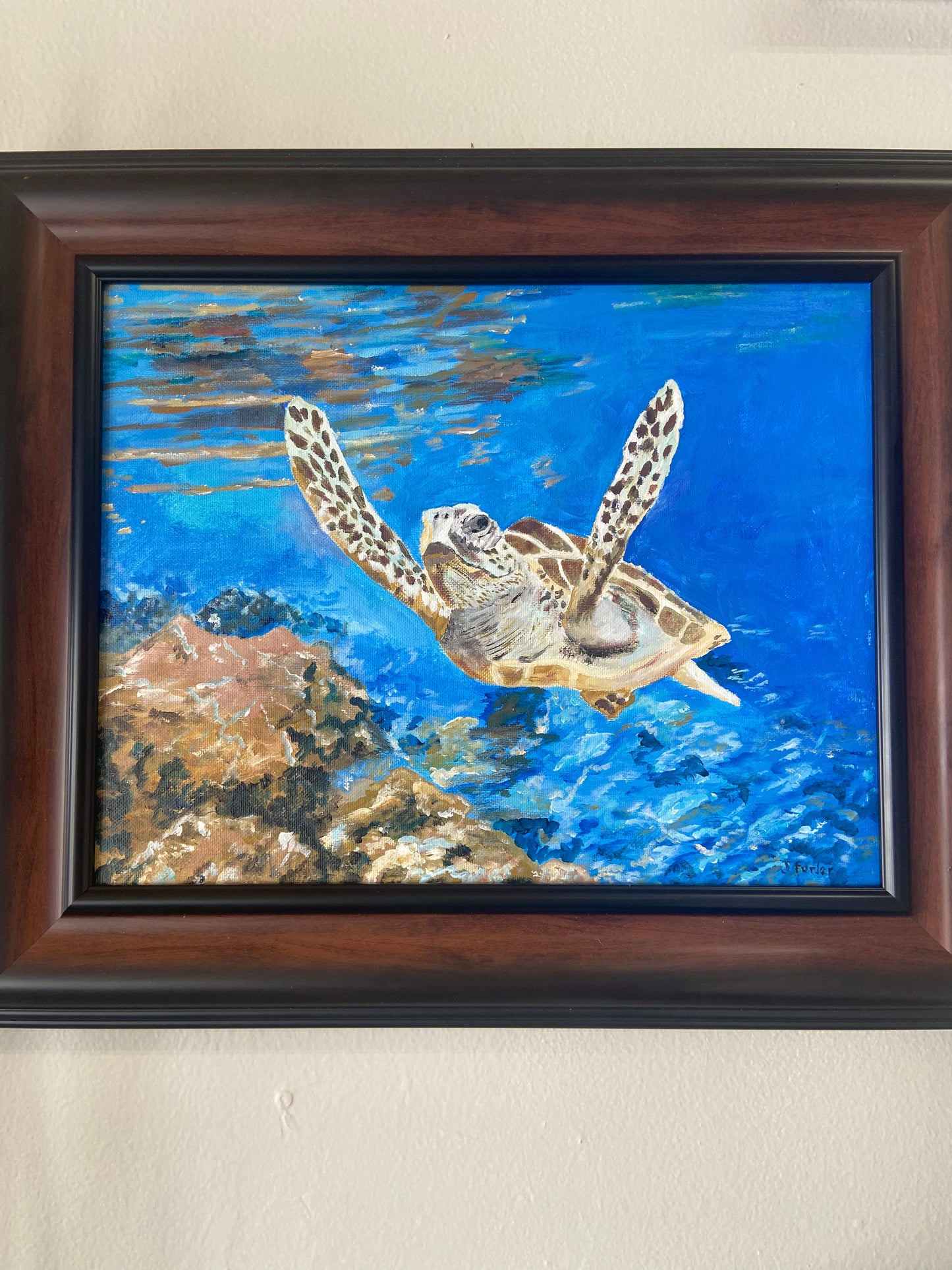 Turtle acrylic painting