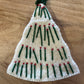 Handmade Wool Felt Tree Bottle Topper with Beads and Embroidery, available in 4 different styles