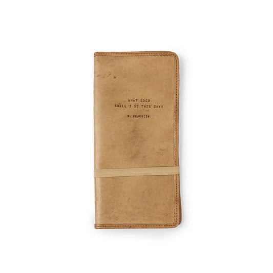 Leather Benjamin Franklin Skinny Notepad Cover with Included Notepad
