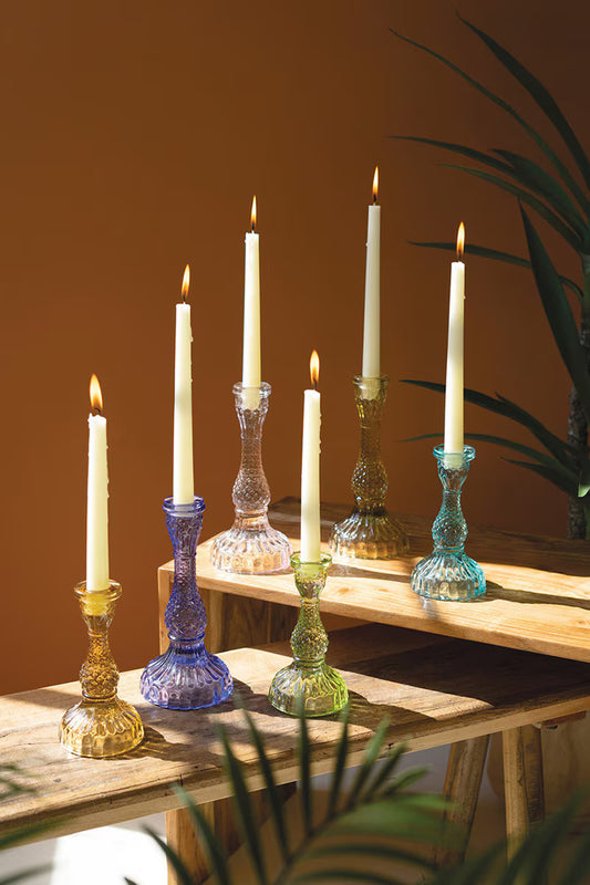 Glass taper candle holders-small