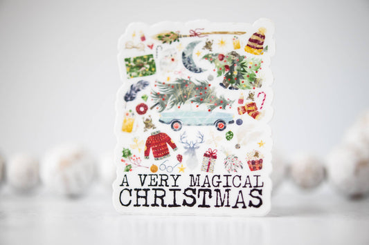 A Very Magical Christmas Vinyl Sticker, 3x3 in.