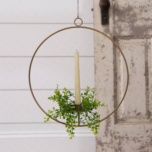 Hanging Halo Brass Taper Holder (PC)