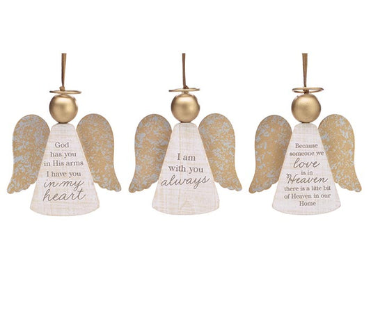 Wooden Angel Ornaments with Message