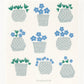 Flower Pots on White Swedish Dishcloth