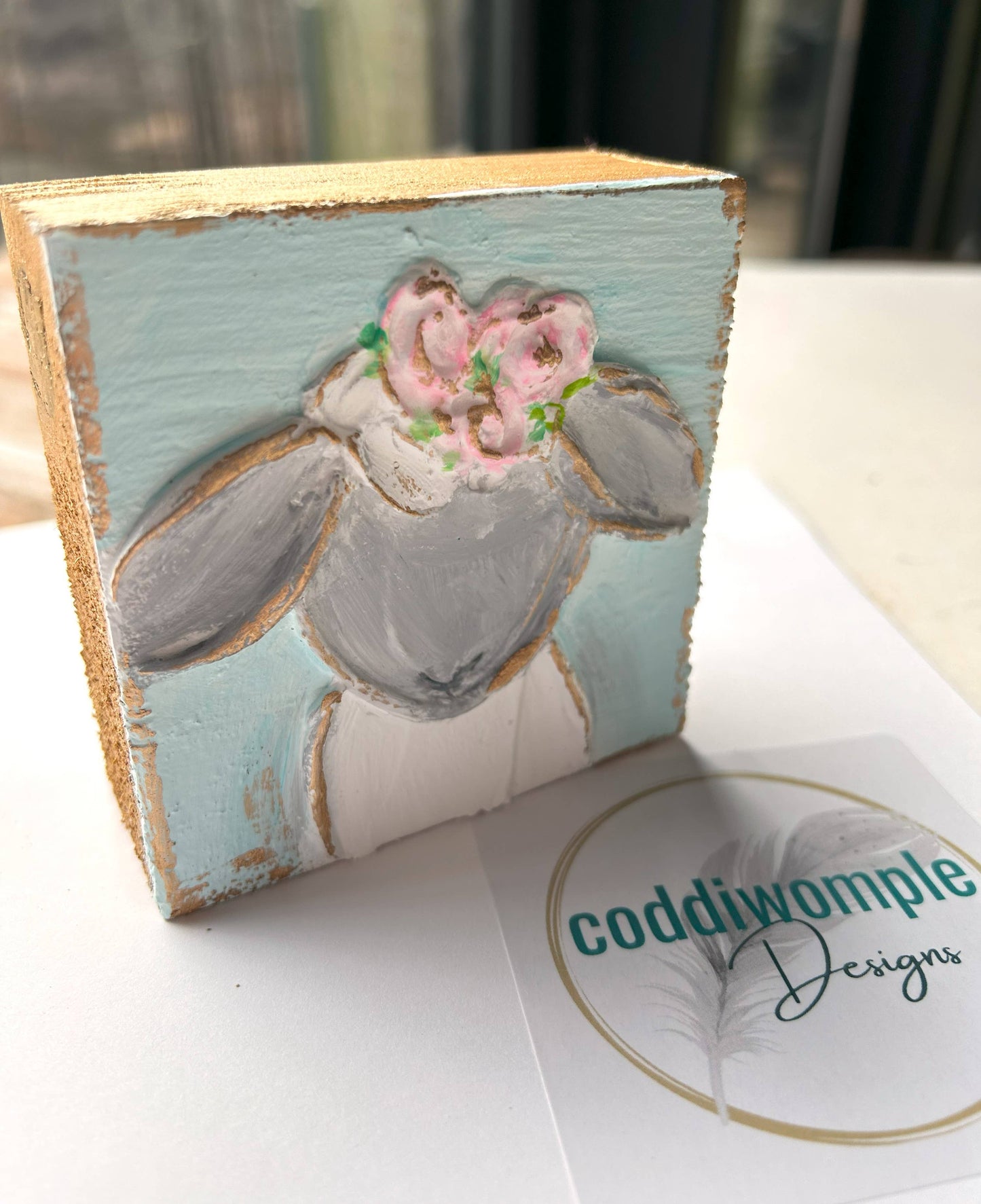 Little Lamb mini block  |  floral Easter spring baby nursery