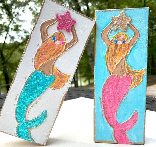 Glitter mermaid | coastal beach nautical under the sea Ariel