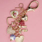 PORCELAIN BOWS HEARTS PEARL STRAWBERRY BAG CHARM | 80K008