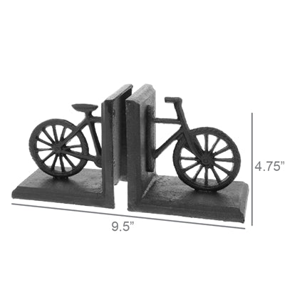 BICYCLE BOOKEND, CAST IRON - BLACK