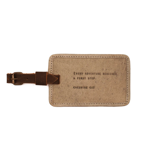 Chesire Cat Leather Luggage Tag