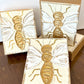 4x5 bee bumble honey floral botanical painted textured block