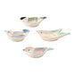 Hand painted stoneware bird shaped dish, 4 styles