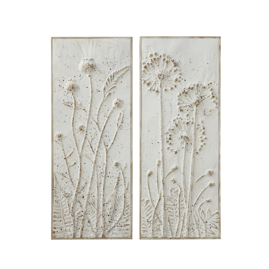 Distressed Wall Decor with Flowers, 2 Styles