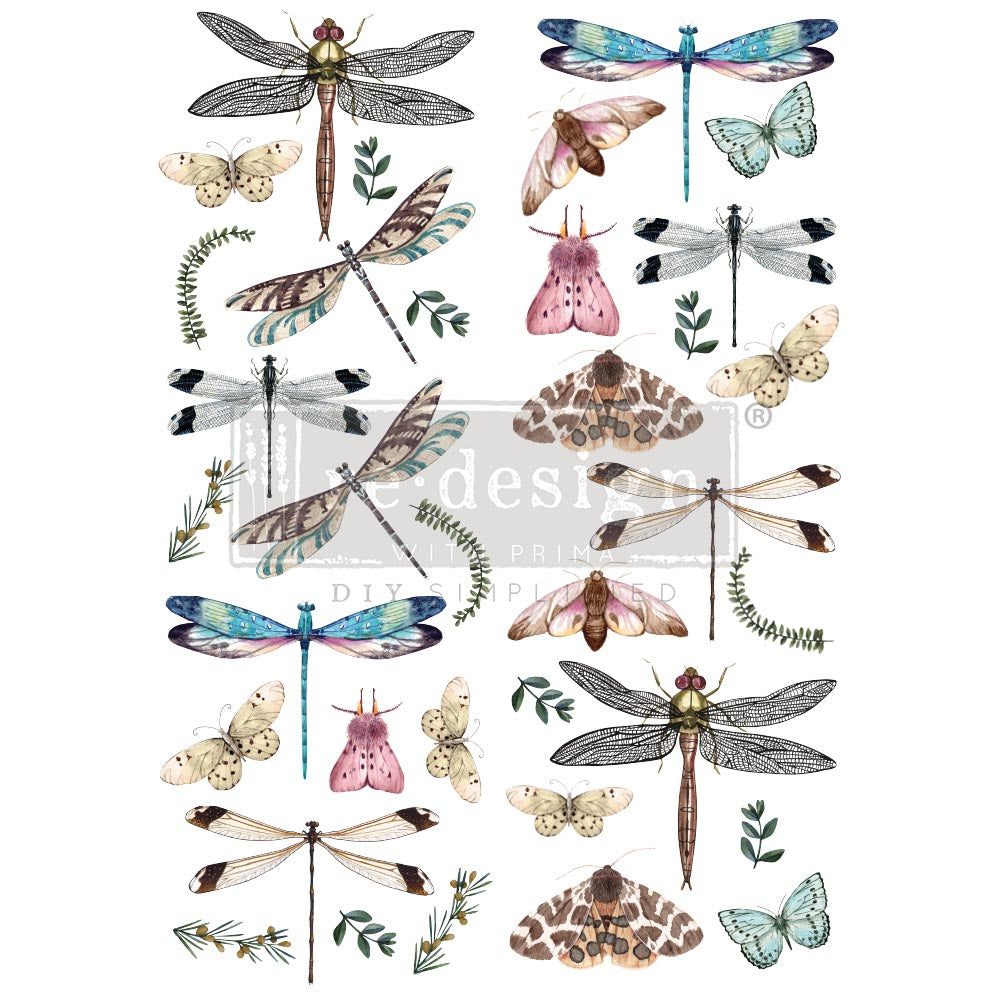 Riverbed Dragonflies Decor Transfer by Redesign with Prima