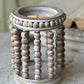 Amalfi Distressed Wood Beaded Lantern