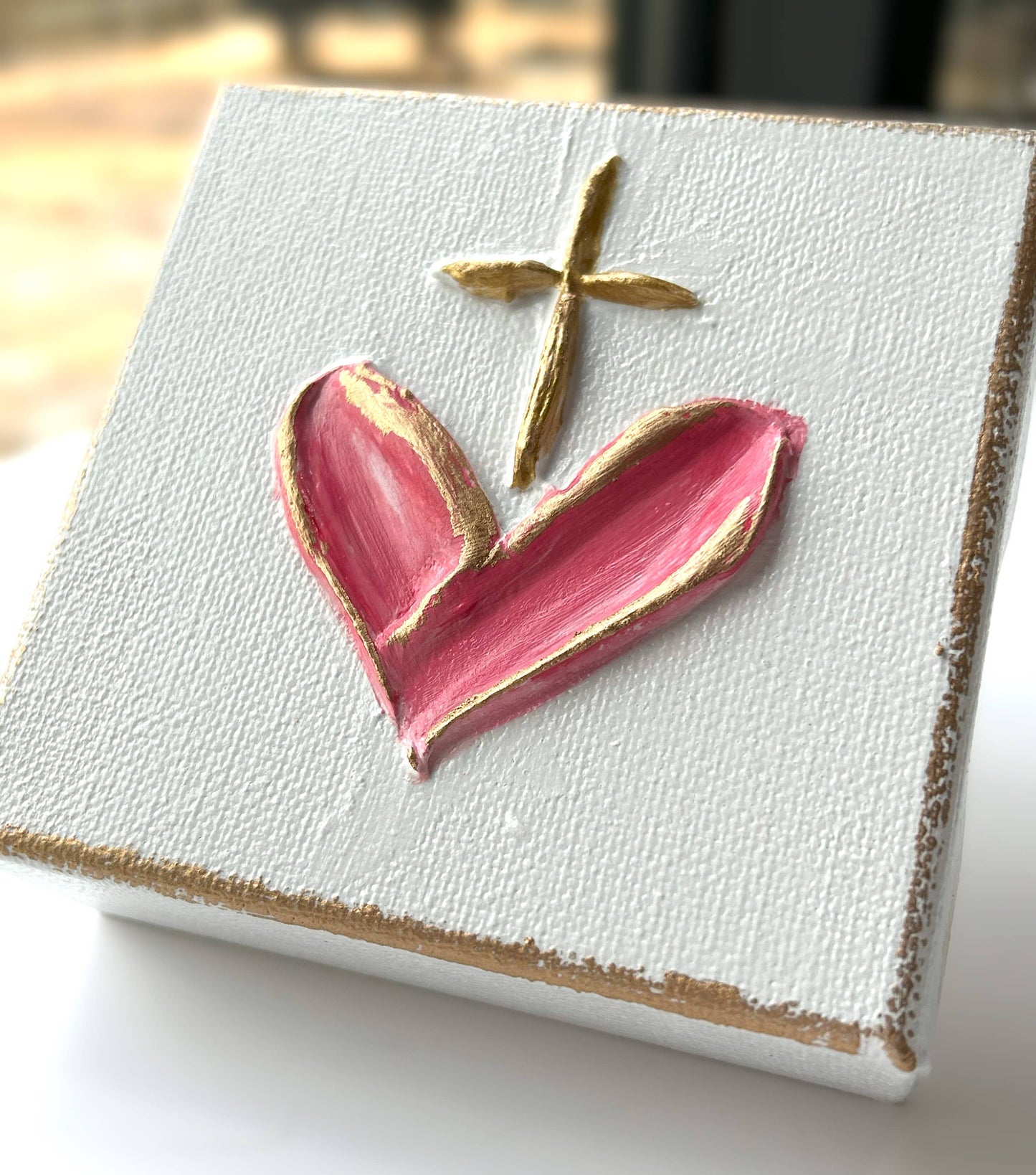 Heart & cross canvas | valentine easter mercy grace sacred