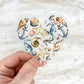 Sea Shell Heart Clear Beach Sticker, 3x3 inch