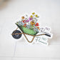 No Rain No Flowers, Wheelbarrow Vinyl Sticker, 3x3 in.
