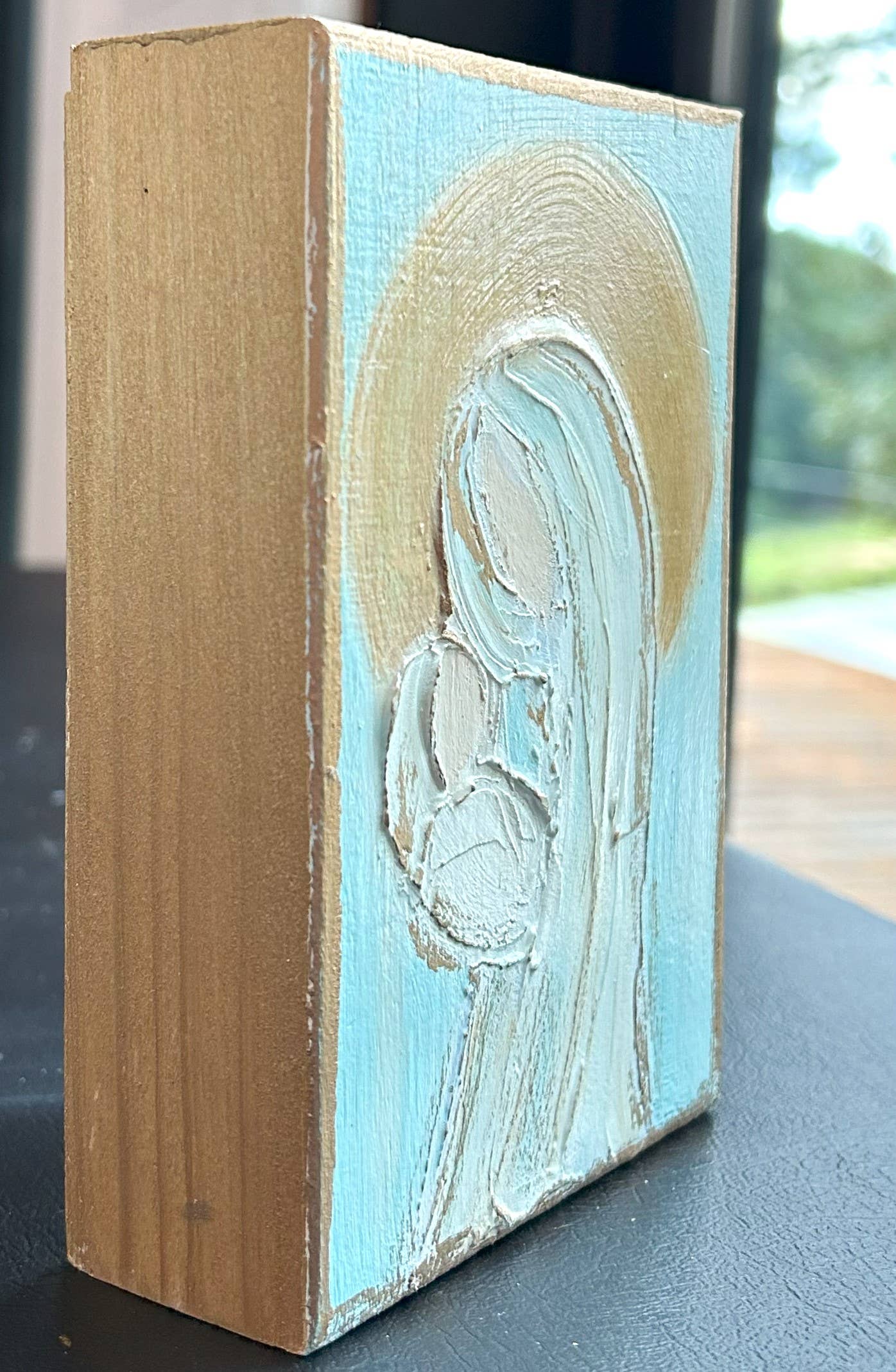 Mary and baby Jesus in gold | Magnificat Christmas Easter