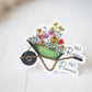 No Rain No Flowers, Wheelbarrow Vinyl Sticker, 3x3 in.
