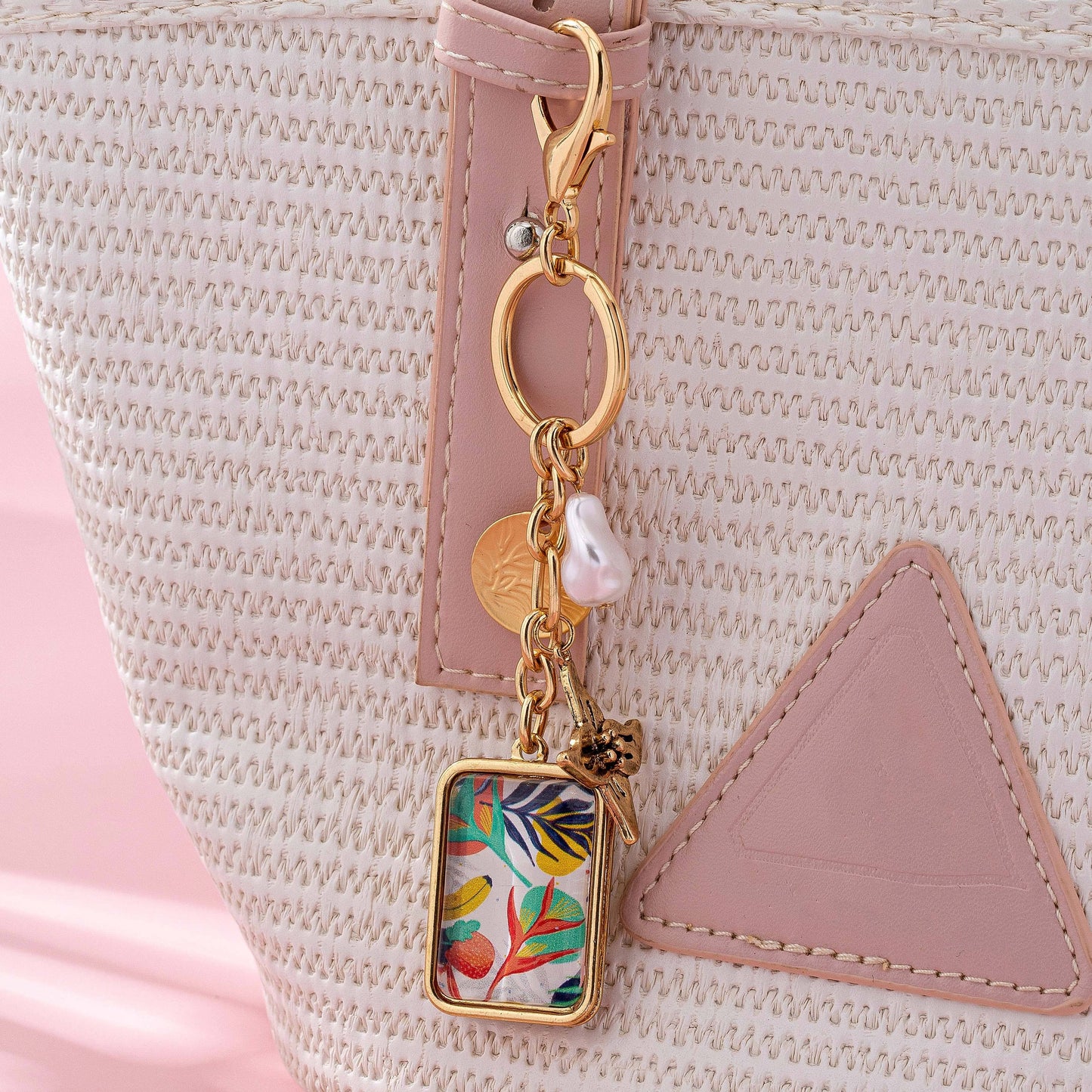 Flower and pearl Charm Key Chain Bag Charm | 80K103