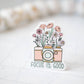 Focus On The Good, Retro Camera Vinyl Sticker, 3x3 in.