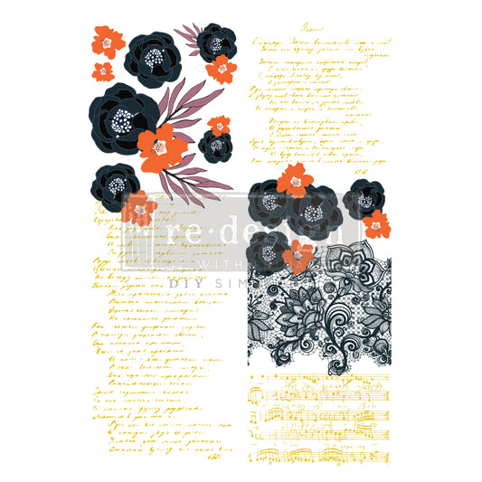 Cece Restyled Decor Transfer Fleur Noir