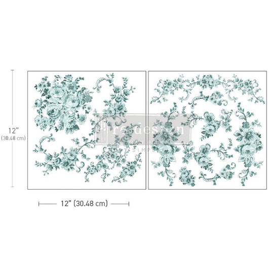 Minty Roses Maxi Transfer by Redesign with Prima