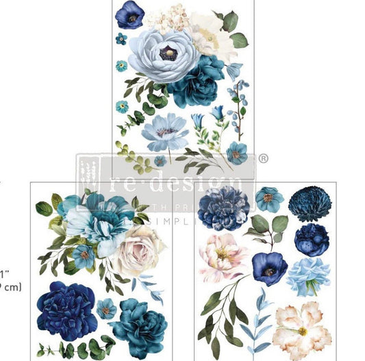 Blue Wildflowers transfer by Redesign with Prima