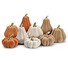 harvest flocked pumpkin decor