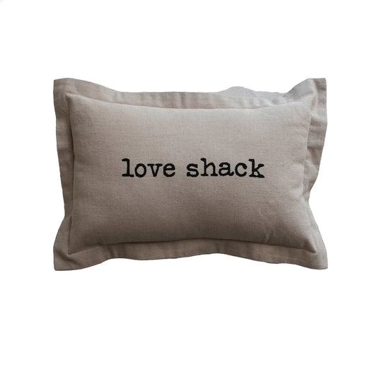 Cotton Chambray Love shack pillow