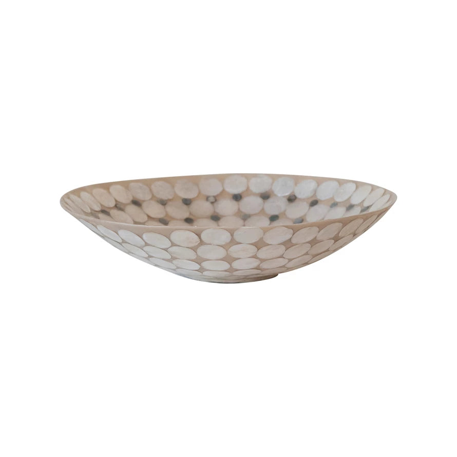 Resin and Capize  Bowl, Grey