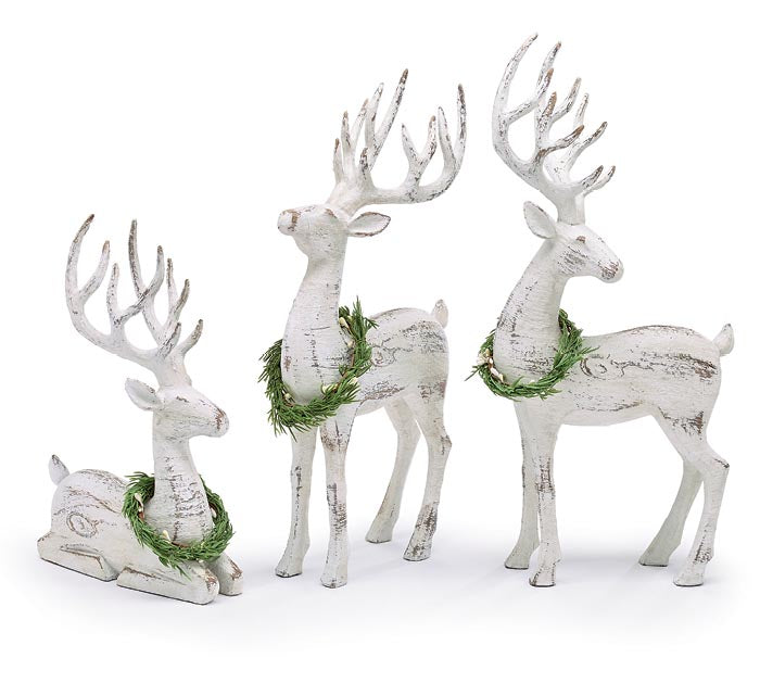 Whitewashed Deer Decor set