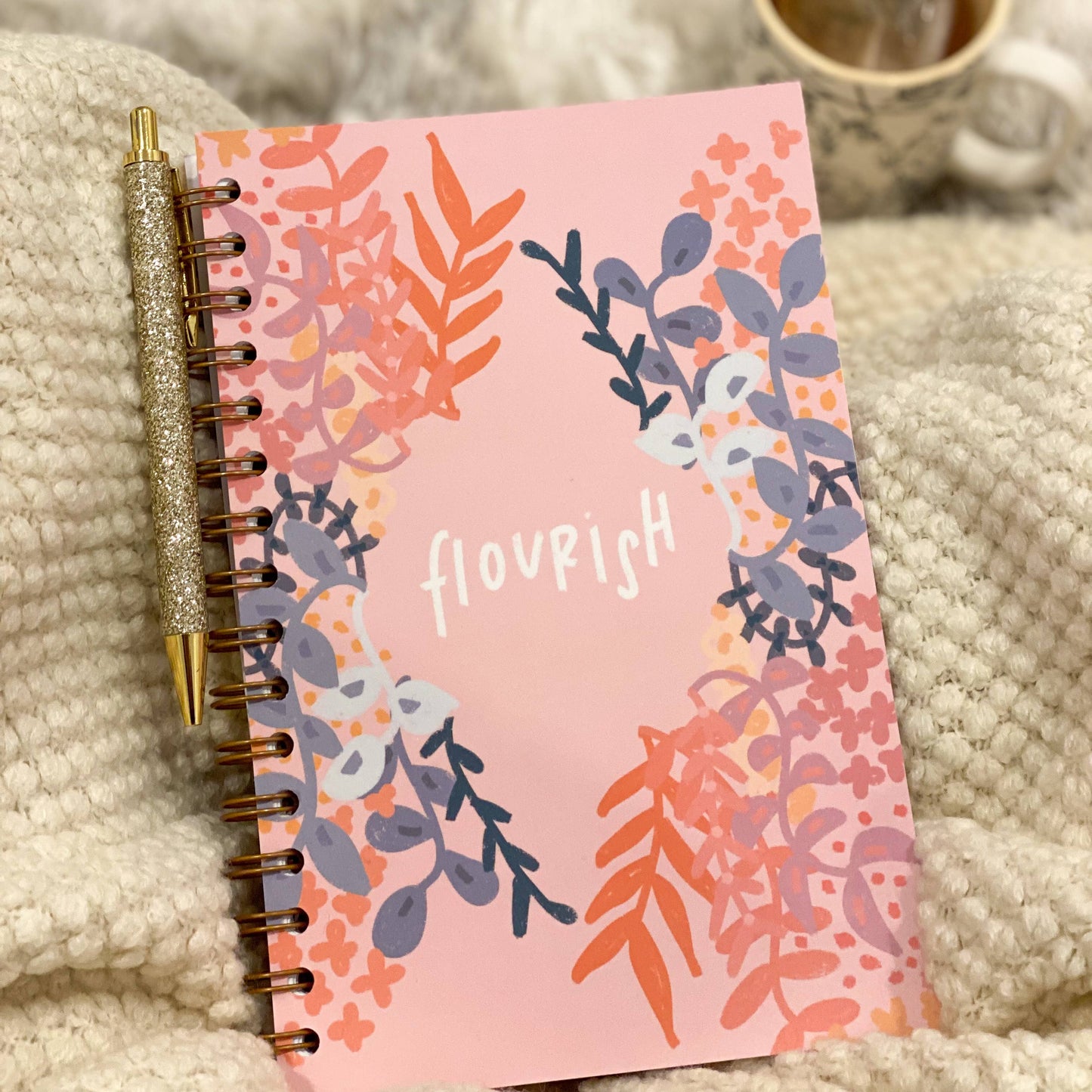 Spiral notebooks | Soft cover journal flourish | Self care journal