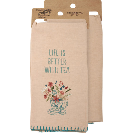 Life Is Better With Tea Kitchen Towel
