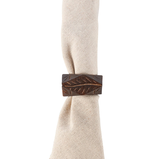 Rustic Carved Napkin Ring