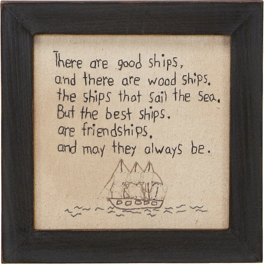 There Are Good Ships Stitchery