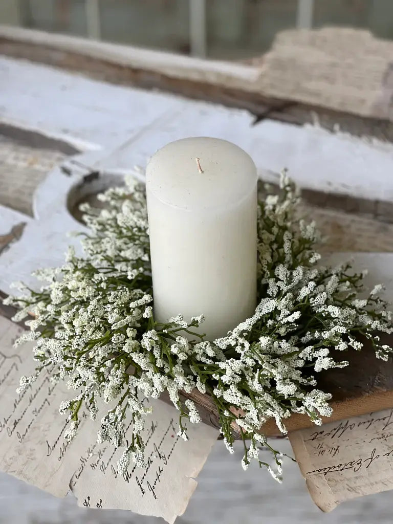 Array Astilbe 12" Wreath | Candle Ring | Cream
