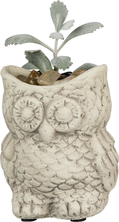 Cement Owl Planter Set