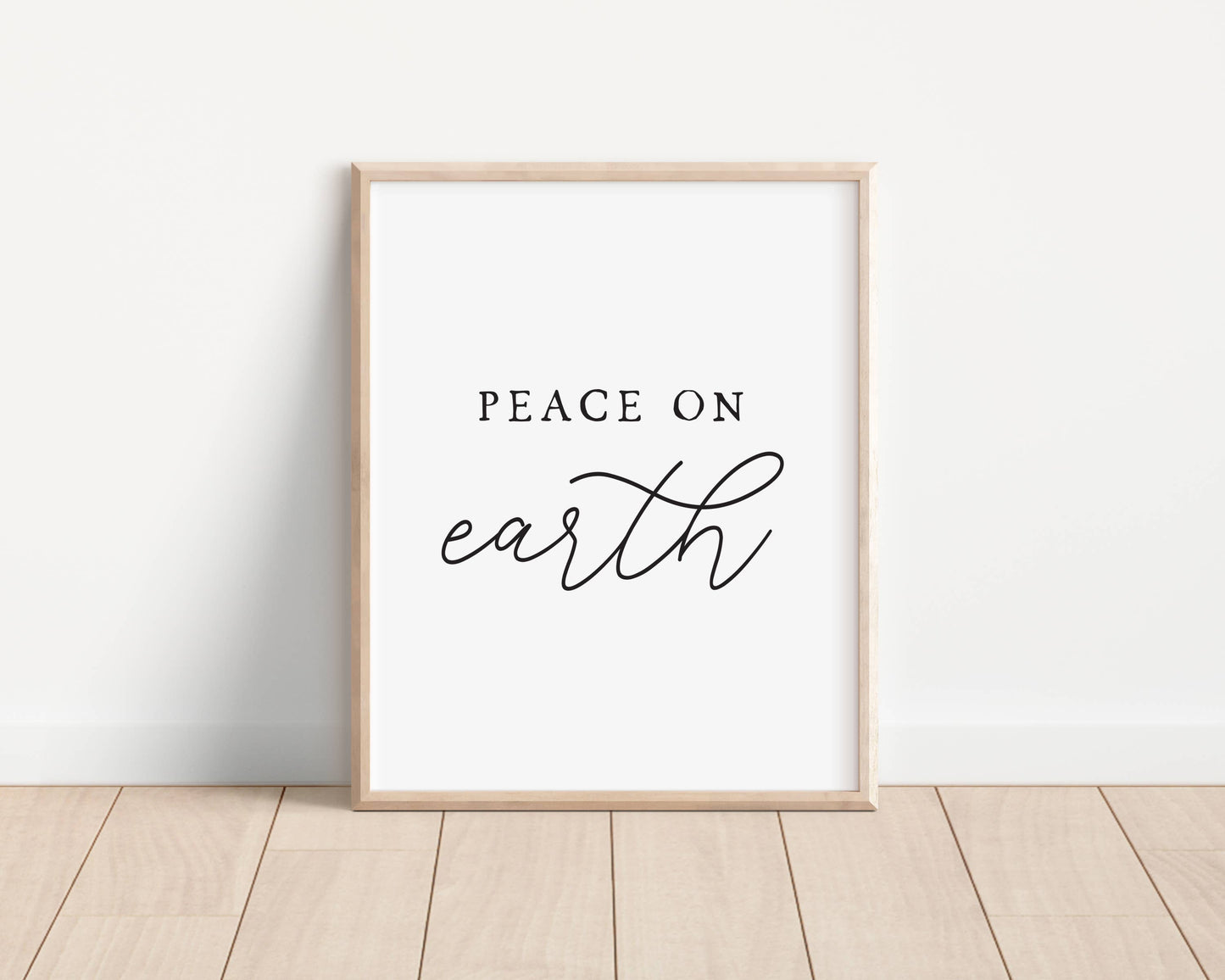 Christmas Art Print, Peace On Earth Minimalist Typography