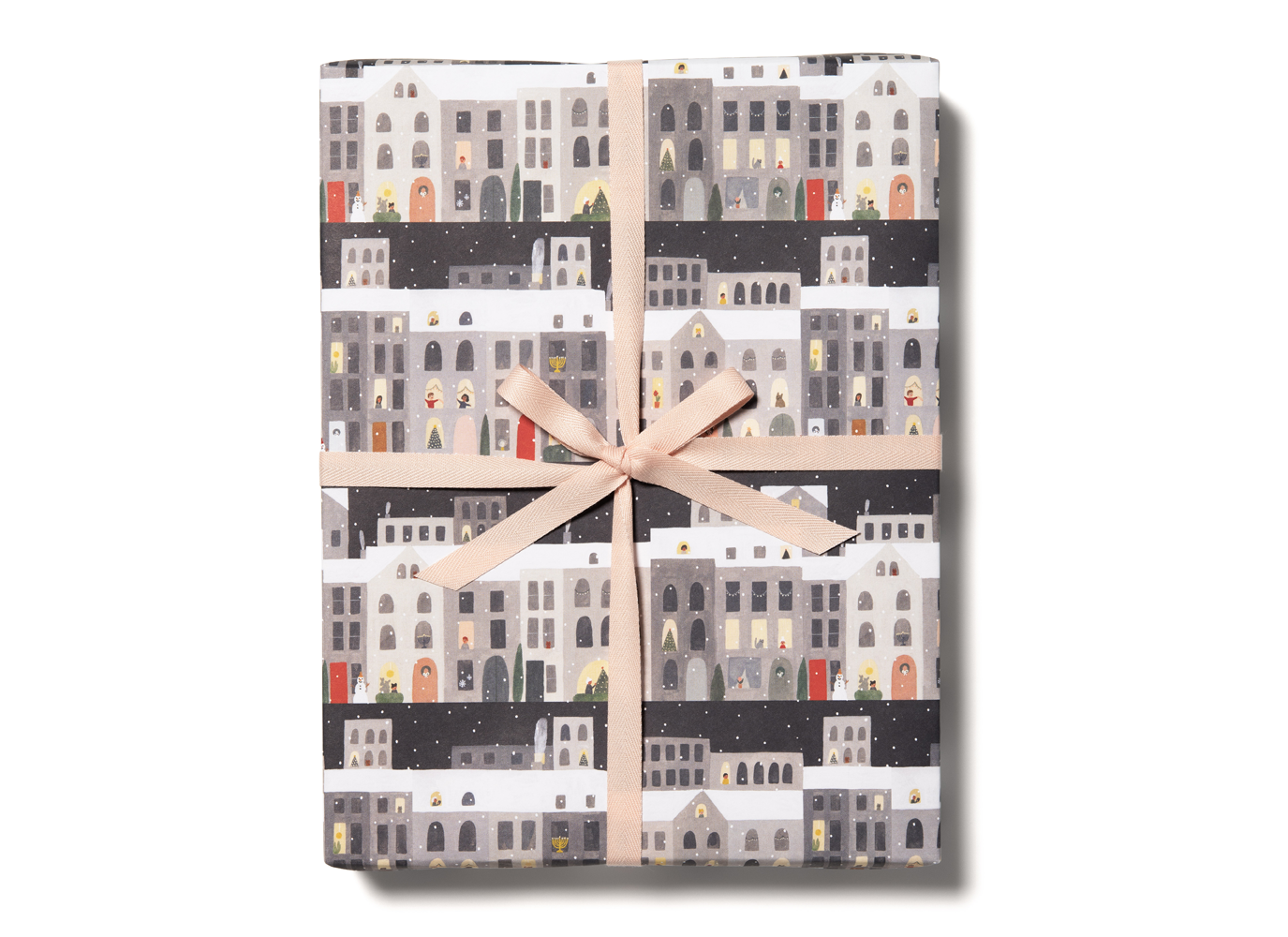 City Snow holiday wrapping paper rolls