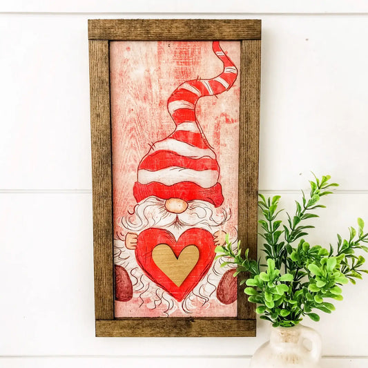 Valentines Day Gnome Sign