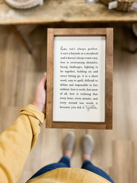 Love Isn't Always Perfect | Valentine's Day Wood Signs