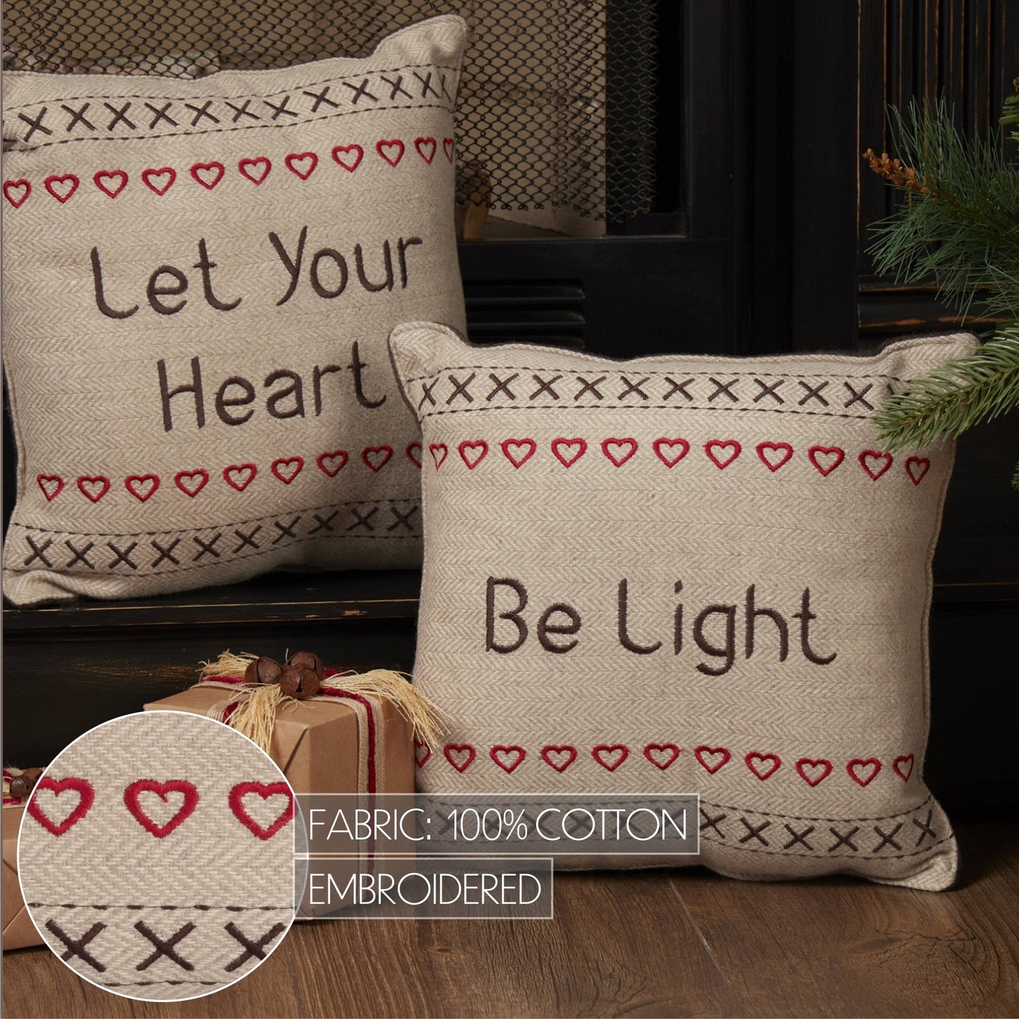 Merry Little Christmas Pillow Let Your Heart Set of 2 12x12