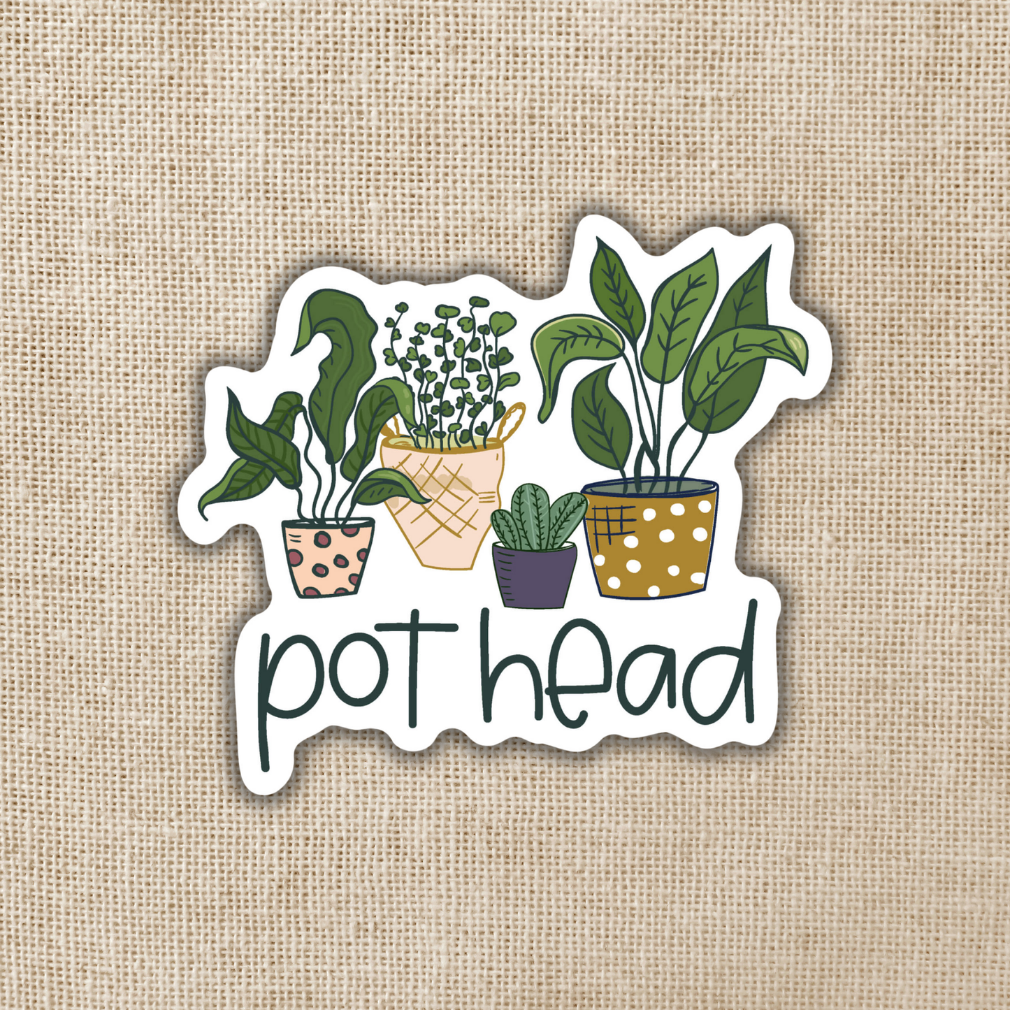 Pot Head Plant Lover Sticker