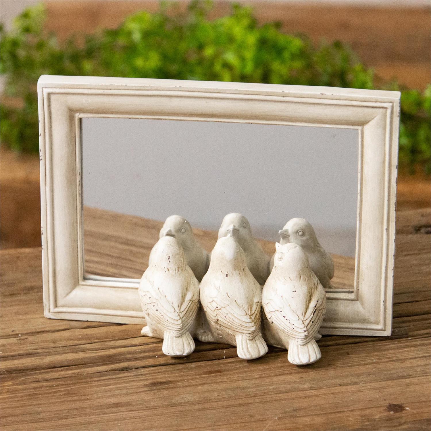 Bird Trio Peeking Mirror