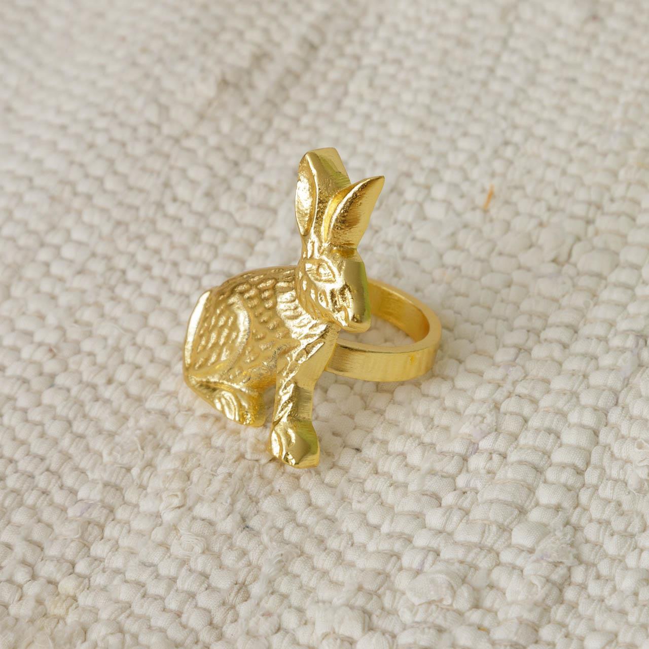 Napkin Ring - Gold Rabbit