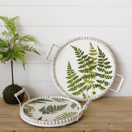 Round Beaded Fern Trays