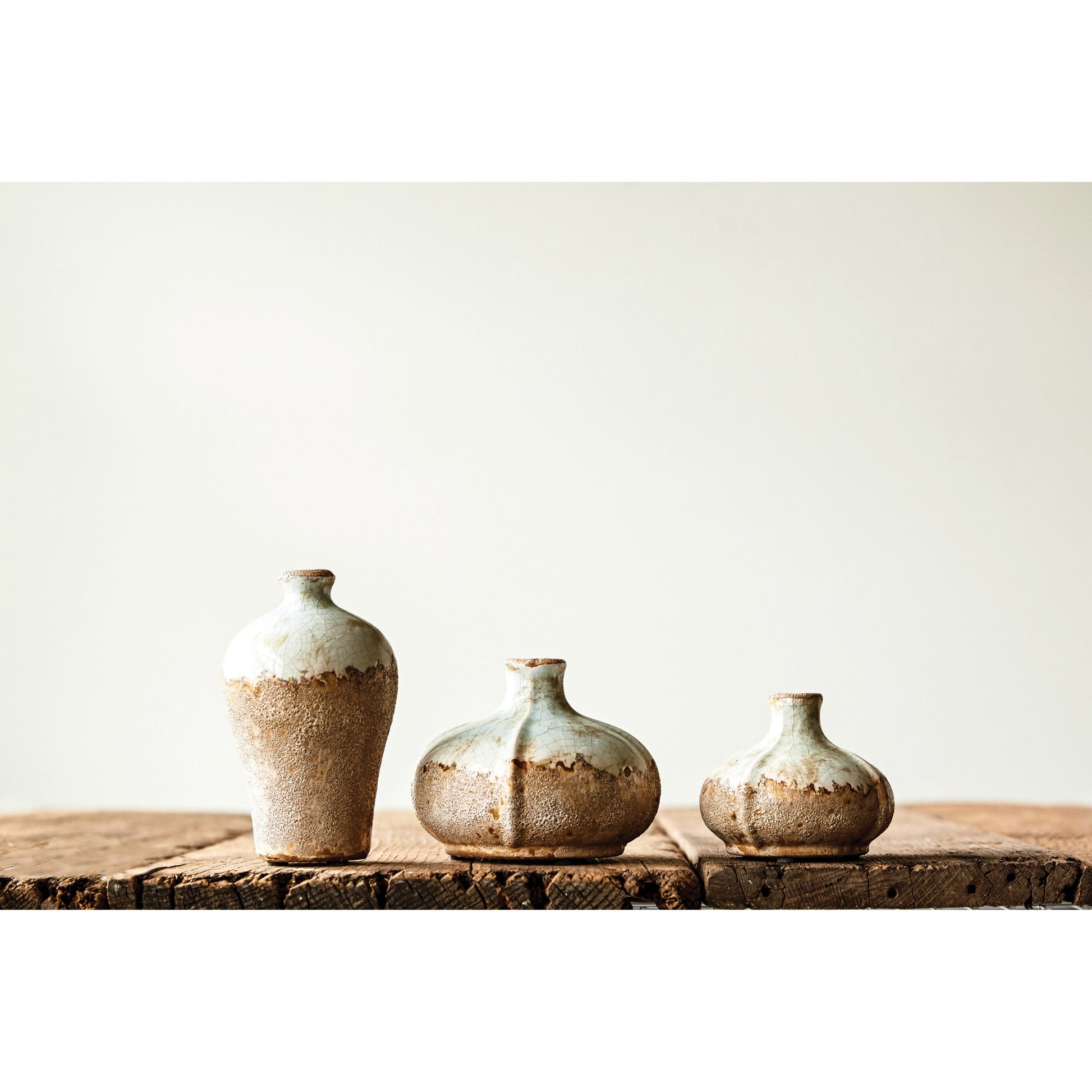 Distressed Terracotta Vases, Set of 3