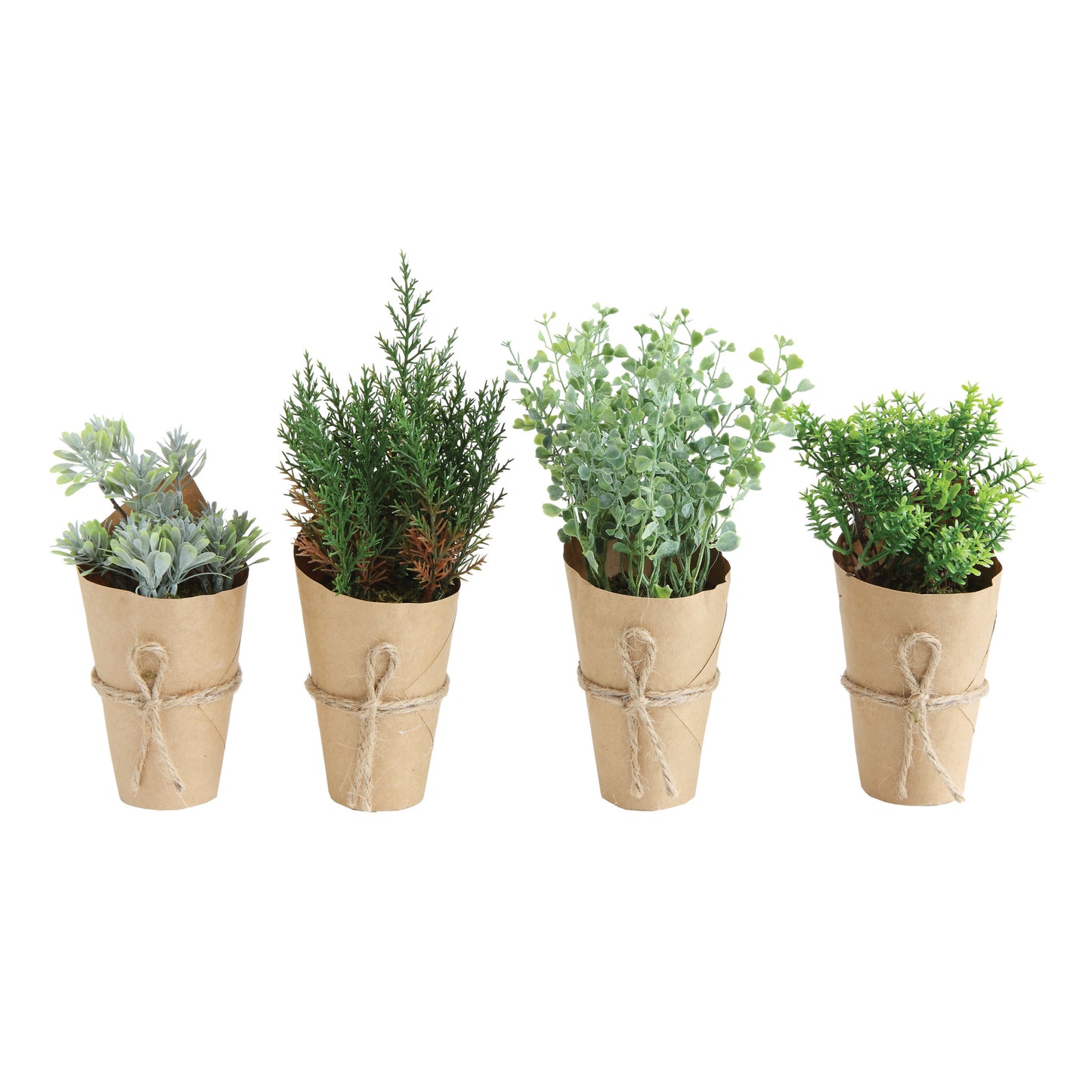 Faux Plant in Paper Wrapped Pot, 4 Styles